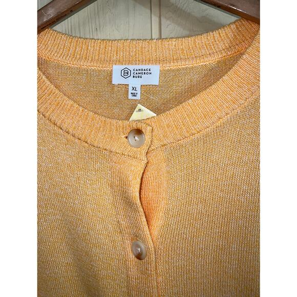 Orange Creamsicle XL Candace Cameron Bure Size X-Large Cardigan Sweater QVC NEW - Picture 6 of 10